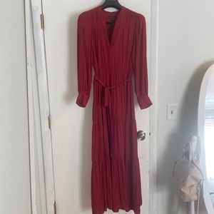 Beautiful Red Long Tiered Dress